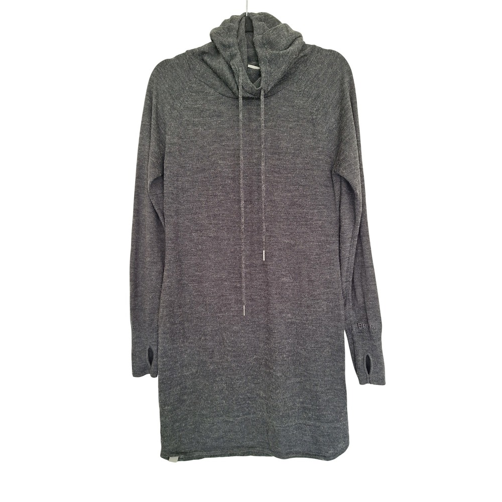 Bench Womens Gray Cowl Neck Thumbhole Raglan Sleeve Knit Sweater Dress Size M